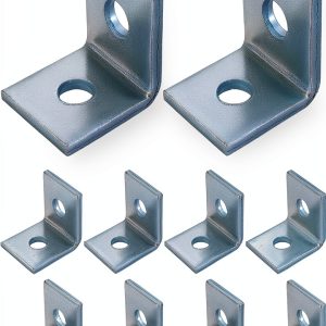 QWORK L-Shaped Connector Brackets 10-Pack for 1-5/8" Strut Channels-0