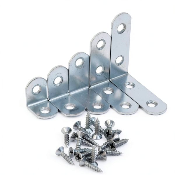 5 Sets Right Angle Corner Brackets with Screws 2cm Furniture Fastener-4