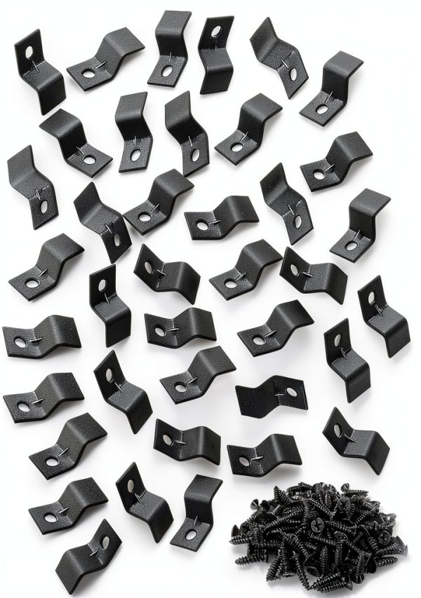 Table Top Fasteners Z Clips by SeptCity - Duty Metal 20-Pack Black-1