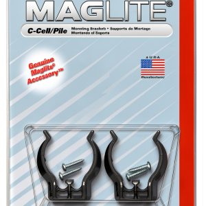 Maglite Black Universal Mounting Brackets for C-Cell Flashlight 2 Pack-0