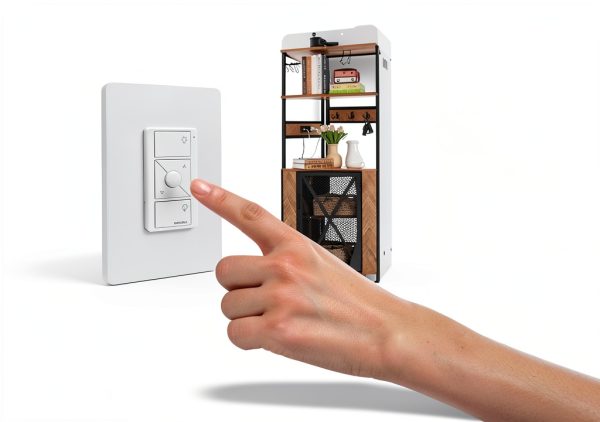 Wallplate Brackets for Lutron Caseta Pico Remote, 4-Pack Seamless Remote Snap-in Installation Wall Bracket for Lutron Smart Switch, Durable Wall Mount Design Compatible With Lutron Pico Remote-5