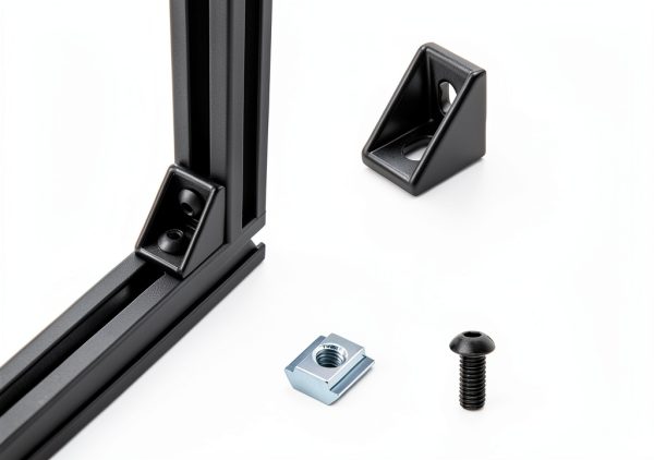 20 Sets Black 2020 Aluminum Corner Bracket Kit Pengde T‑Slot Nuts-3