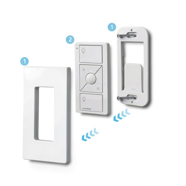 Wallplate Brackets for Lutron Caseta Pico Remote, 4-Pack Seamless Remote Snap-in Installation Wall Bracket for Lutron Smart Switch, Durable Wall Mount Design Compatible With Lutron Pico Remote-3