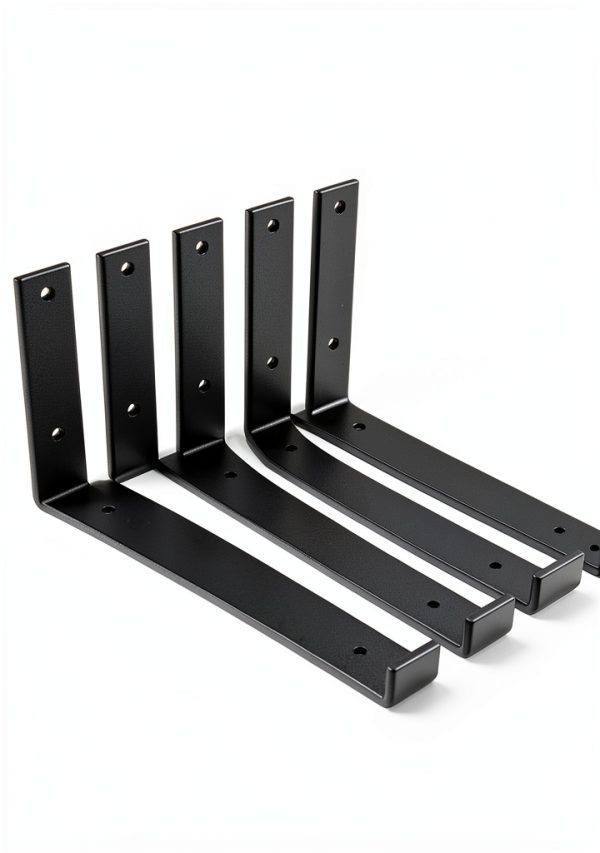 LEOPO 12 inch Shelf Brackets 6-Pack Black Heavy Duty Wall Mount for-3