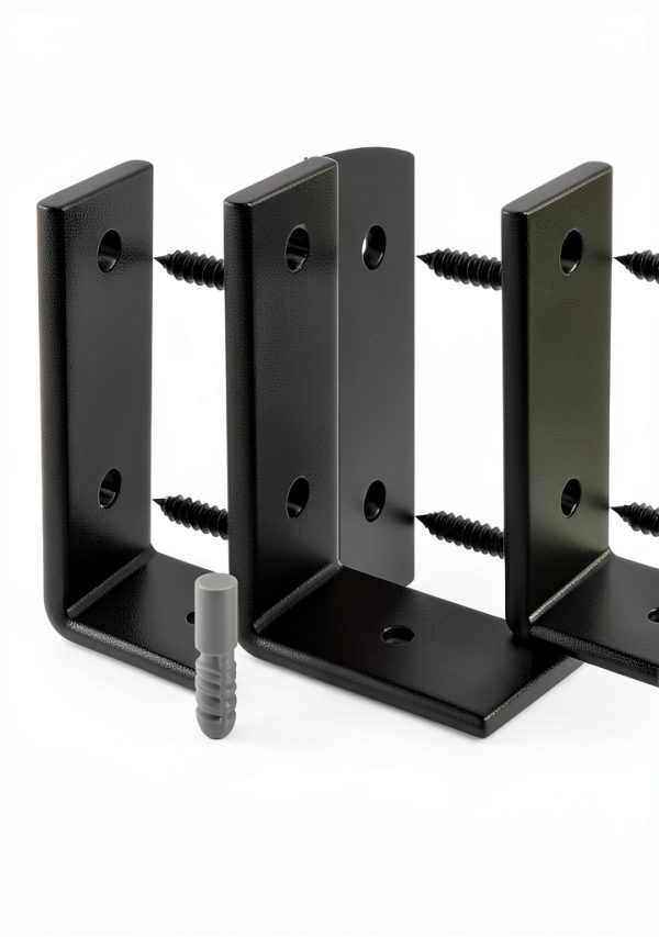 LEOPO 12 inch Shelf Brackets 6-Pack Black Heavy Duty Wall Mount for-5