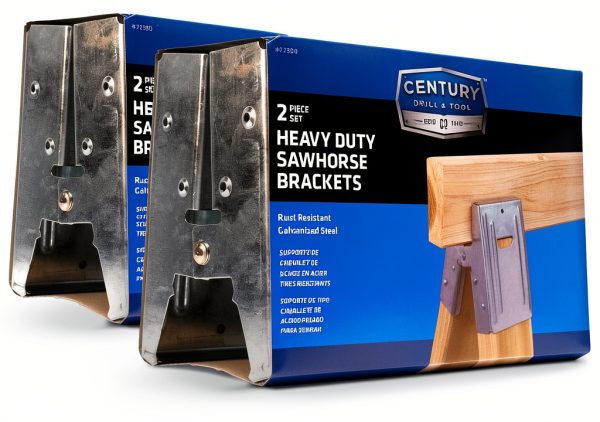Sawhorse Brackets Century Drill and Tool 72994 Galvanized Set of 4-3