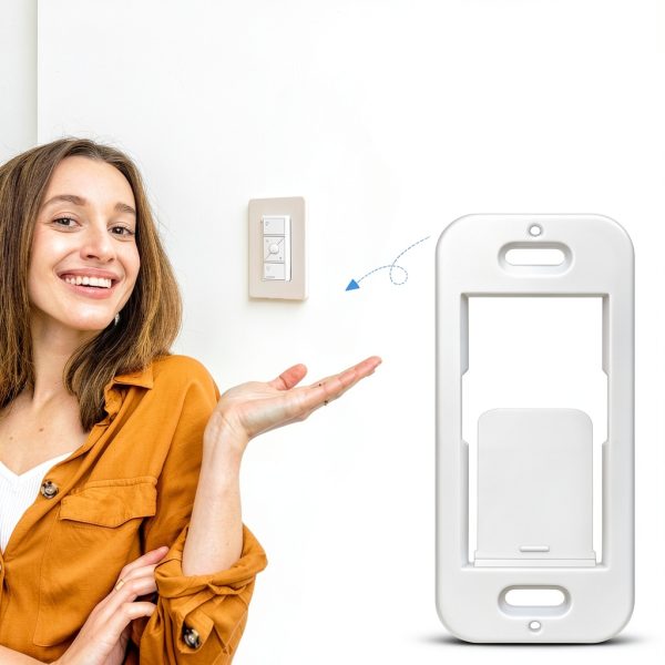 Wallplate Brackets for Lutron Caseta Pico Remote, 4-Pack Seamless Remote Snap-in Installation Wall Bracket for Lutron Smart Switch, Durable Wall Mount Design Compatible With Lutron Pico Remote-1