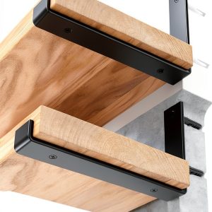 LEOPO 12 inch Shelf Brackets 6-Pack Black Heavy Duty Wall Mount for-0