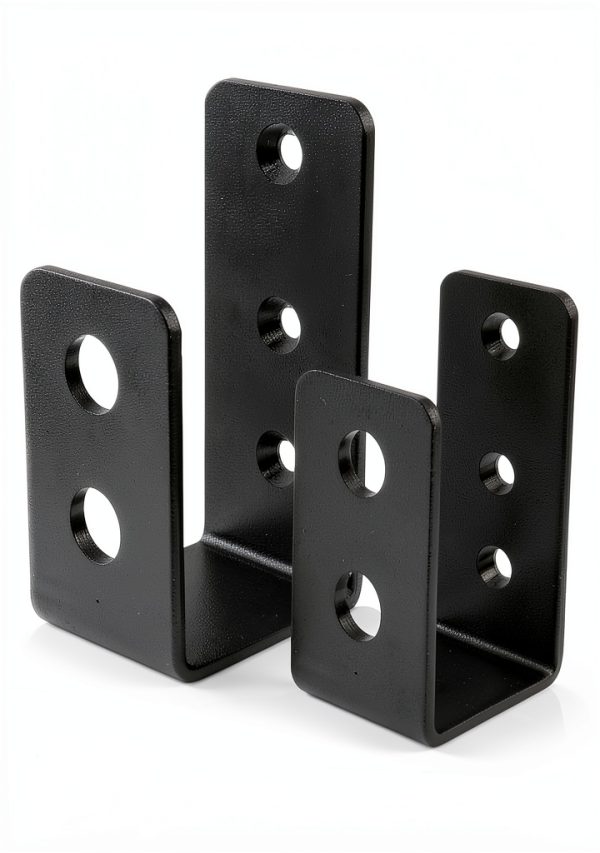 Door Barricade Brackets, 2 Pack 2x4 Door Barricade Brackets Door Security Barricade Brackets Bar Security Holder for Home, Barn, Shed, Garage, Gate to Security Door Reinforcement Fits 2x4 Bars, Black-0