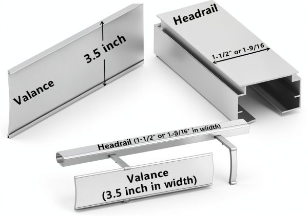4pcs Valance Clips 3.5" Clear Vertical Blind Hidden Retainer Holder Installation Bracket with Built in Valance Outside Mount The headrail Size Measured 1.5"(38mm) in Top-2