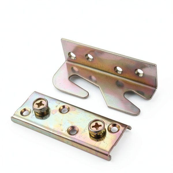 Bed Rail Brackets - Wooden Bed Frame Hardware - Heavy Duty Non-Mortise Bed Rail Fittings - Set of 4 (Screws Included)-3