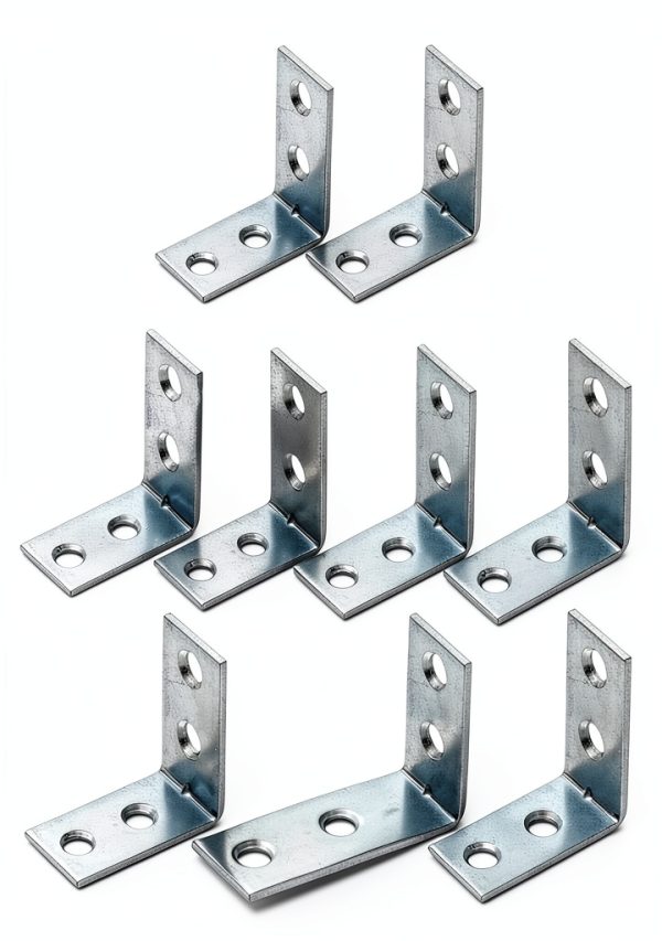 4 Hole 90° Bracket Corner Brace – 10pcs Steel L Brackets 3x3x1.5cm-1