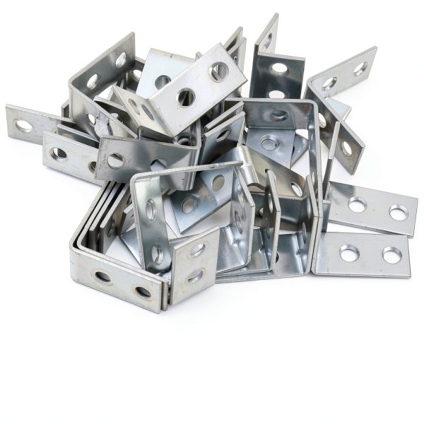 4 Hole 90° Bracket Corner Brace – 10pcs Steel L Brackets 3x3x1.5cm-2