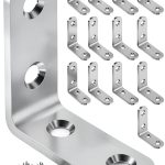 20PCS L Bracket Corner Brace Sets Stainless Steel for Wood Shelves-0