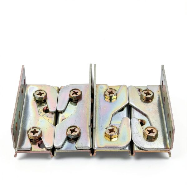Bed Rail Brackets - Wooden Bed Frame Hardware - Heavy Duty Non-Mortise Bed Rail Fittings - Set of 4 (Screws Included)-1